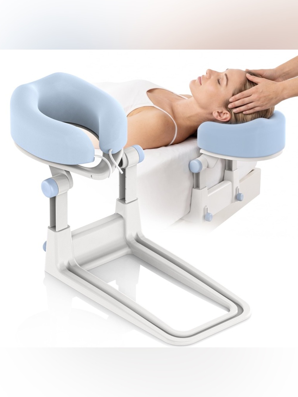 Adjustable Light Blue Massage Face Cradle Headrest